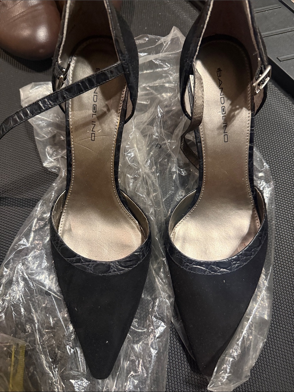 Bandolino Black Pointed Toe Ankle-Strap Pumps